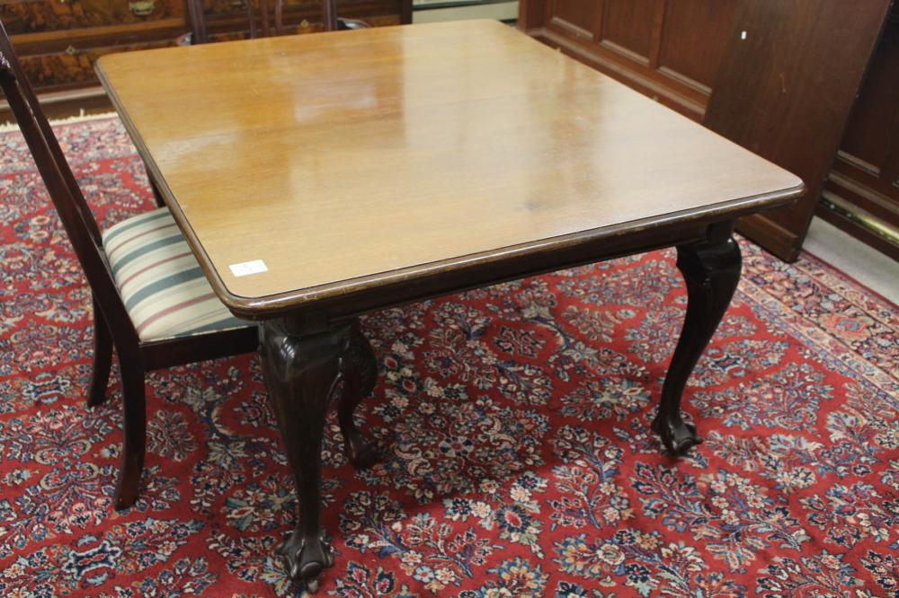 Appraisal: MAHOGANY CHIPPENDALE REVIVAL DINING TABLE WITH LEAF English early th