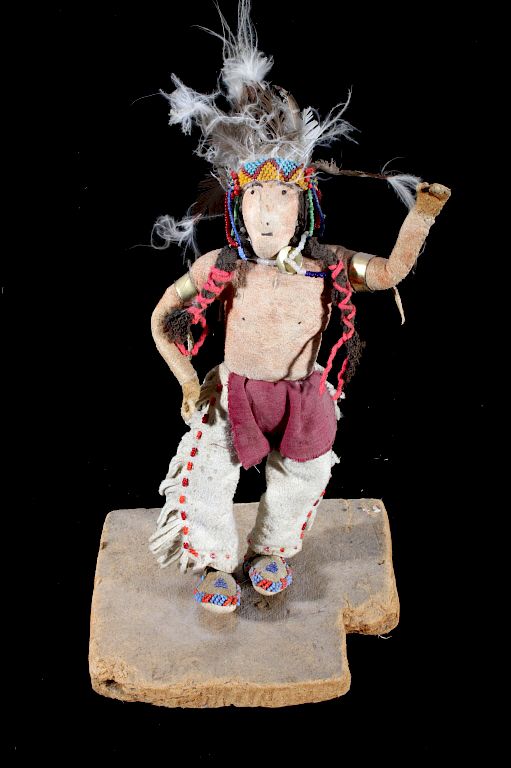 Appraisal: Shoshone Beaded Hide Doll circa 's The lot features an