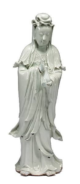 Appraisal: A large glazed porcelain figure of Guanyin Late Qing Republic