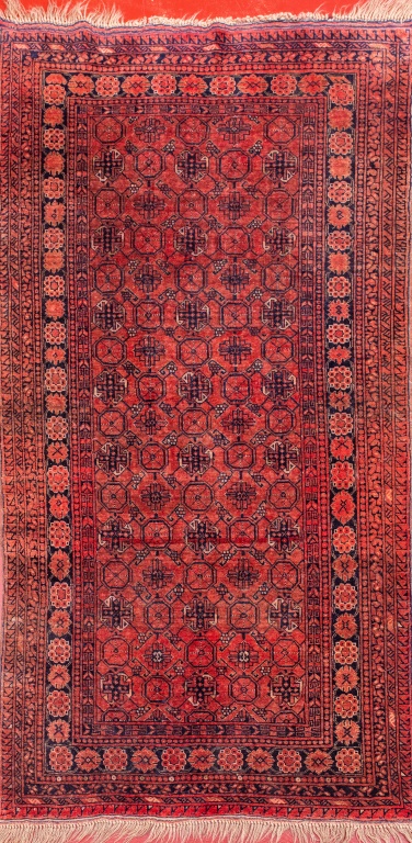 Appraisal: TURKOMAN WOOL RUG Turkoman wool carpet possibly Timuri Baluchi with