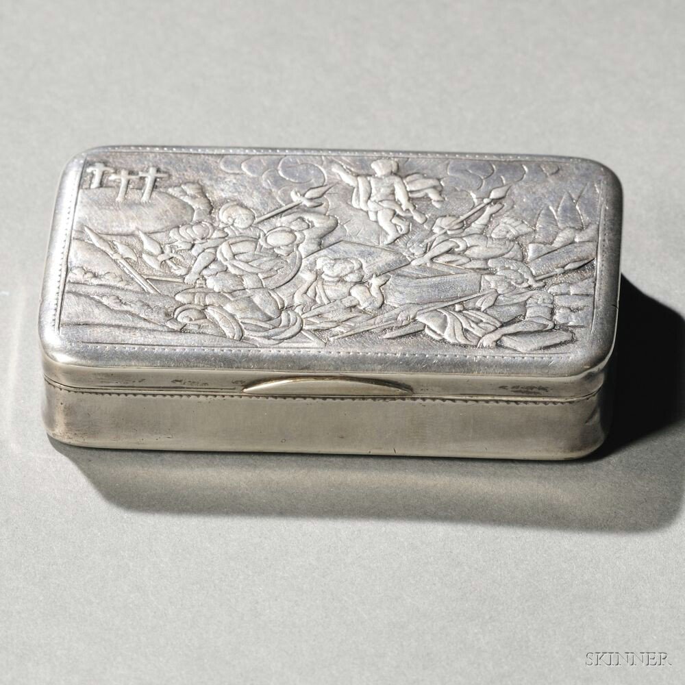 Appraisal: Continental Silver Box Austro-Hungary or Poland th century with rubbed