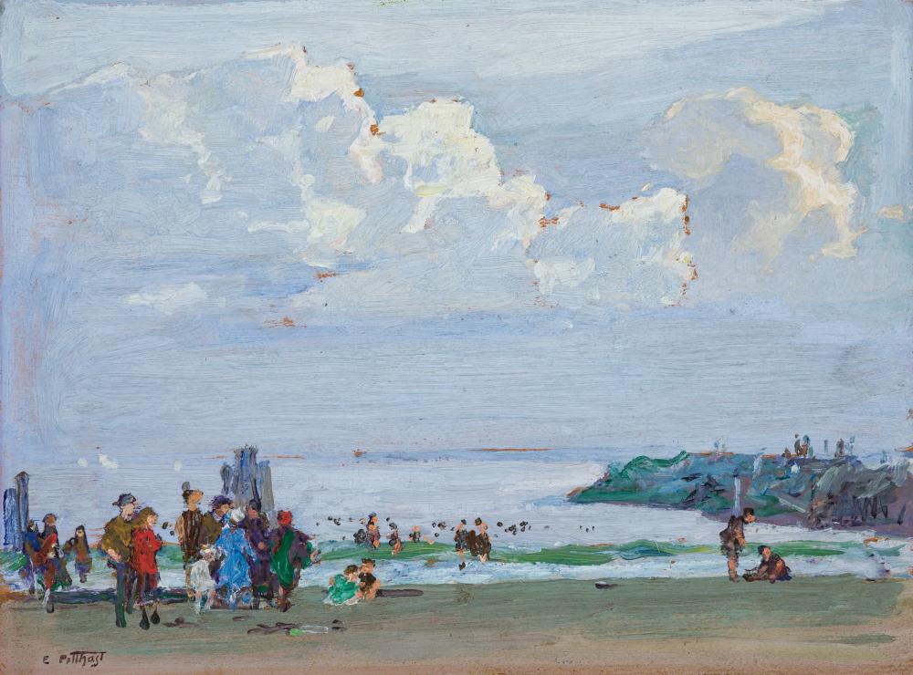 Appraisal: EDWARD HENRY POTTHAST American - Beach Scene oil on board