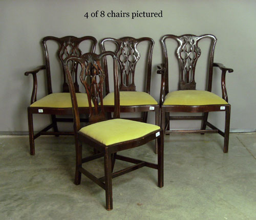 Appraisal: Set of Chippendale style mahogany dining chairs th c