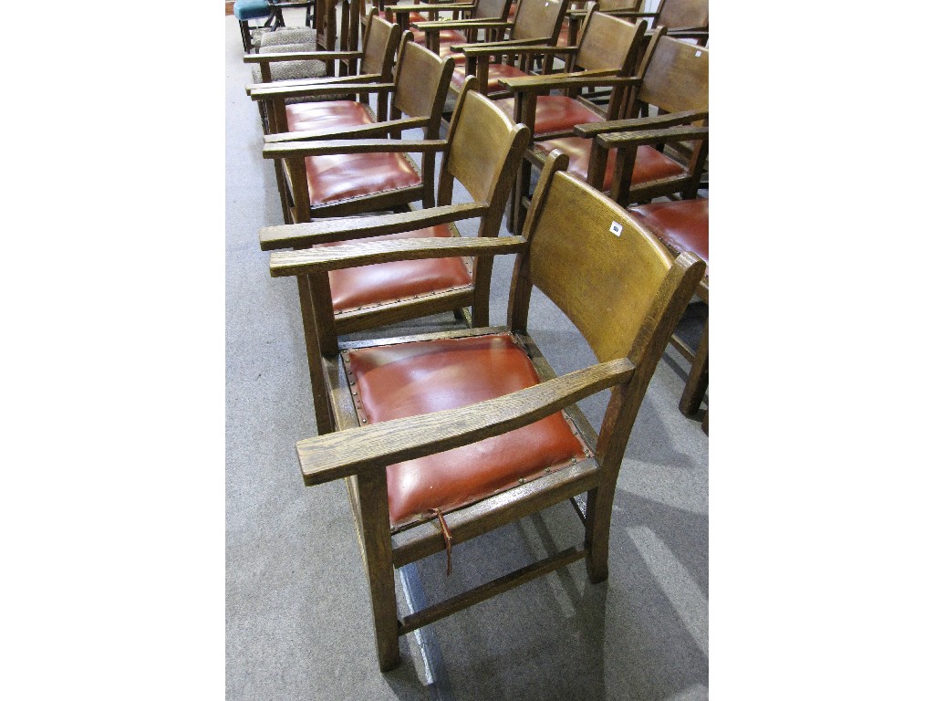 Appraisal: Set of four oak armchairs by John Archibald Campbell