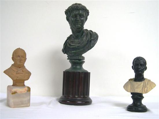 Appraisal: Group of three busts on bases a '' bust of