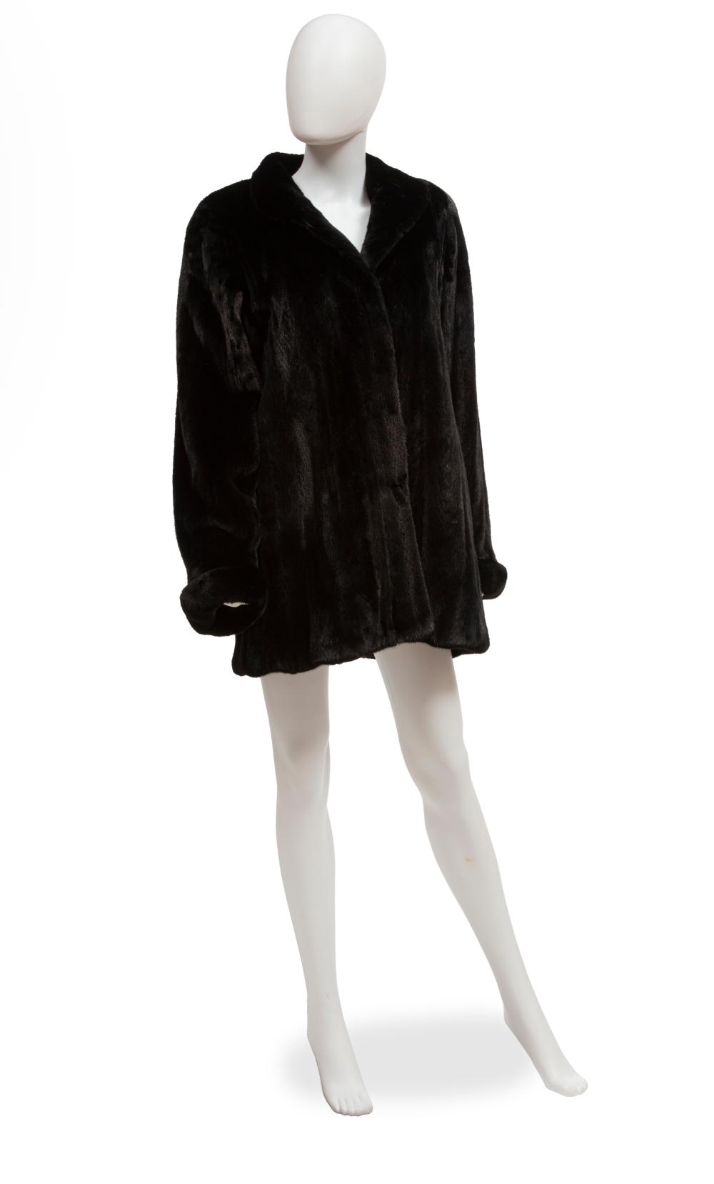 Appraisal: Blackglama Mink Fur Coat labeled Saks Fifth Ave Blackglama monogrammed