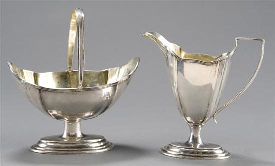 Appraisal: English sterling creamer and sugar Sheffield late th early th