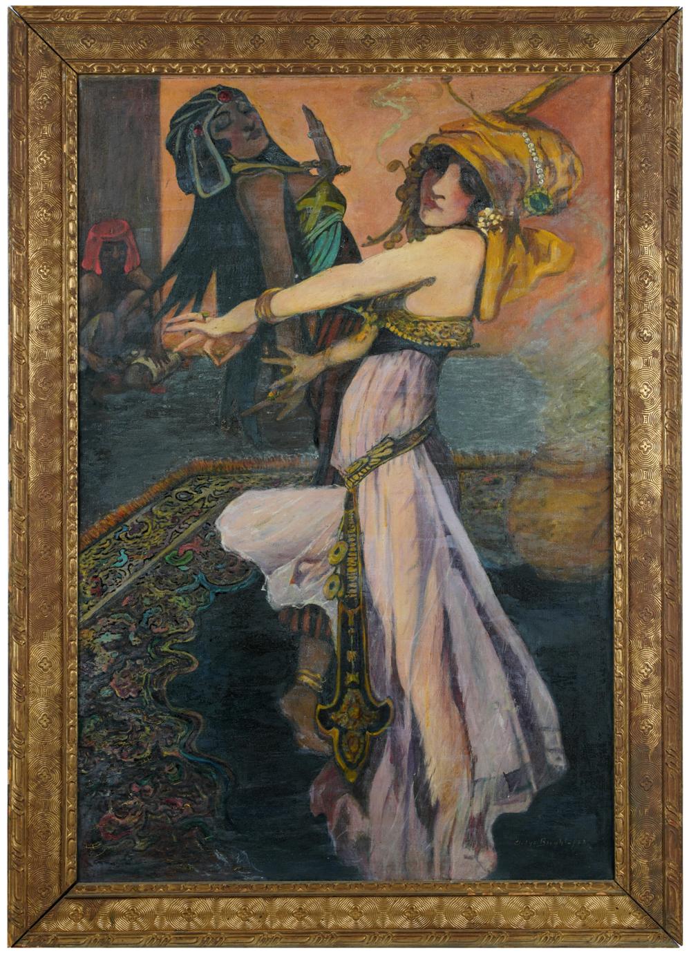 Appraisal: TH CENTURY DANCERSoil on canvas signed and dated Gladys Bright