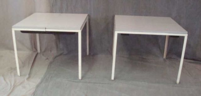 Appraisal: Pair of GEORGE NELSON White Folding Tables From a Long