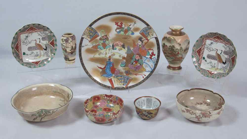 Appraisal: PIECE COLLECTION OF JAPANESE KUTANI AND SATSUMA CERAMICS To include