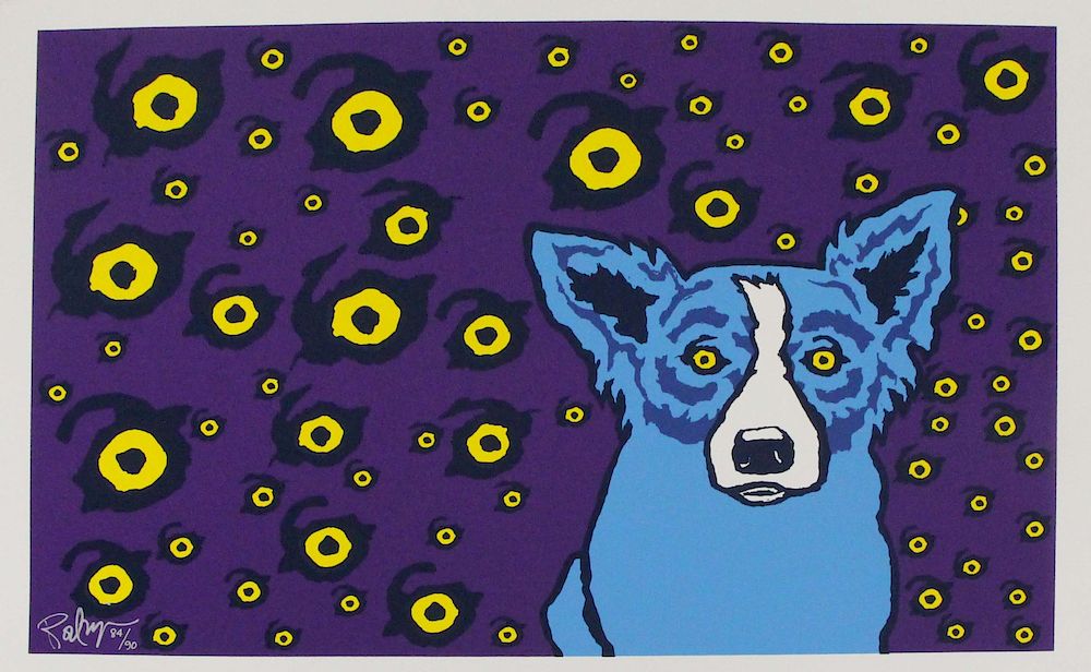 Appraisal: GEORGE RODRIGUE AMERICAN - Serigraph Blue Dog Signed lower left