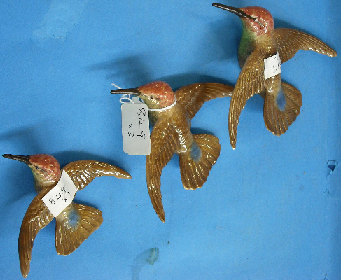 Appraisal: Beswick Set of Hummingbird Wall Plaques restored beaks