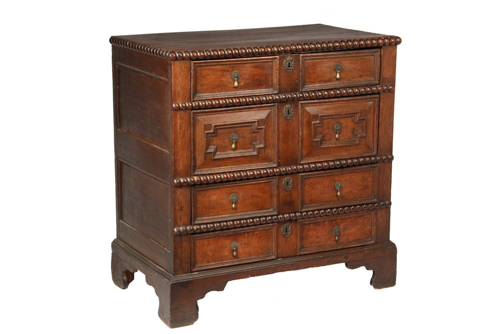 Appraisal: JACOBEAN STYLE CHEST OF DRAWERS - th c English Oak