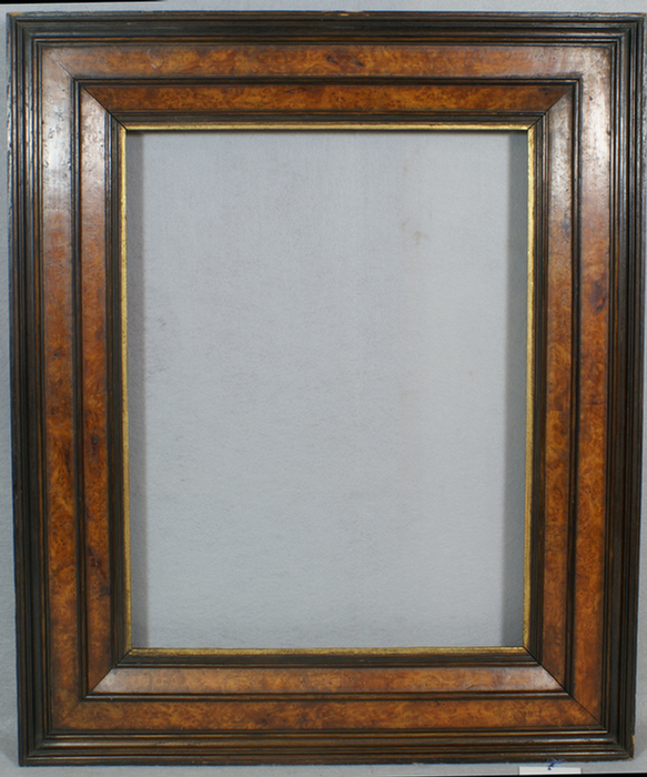 Appraisal: Birdseye maple frame with mirror x with another burl walnut