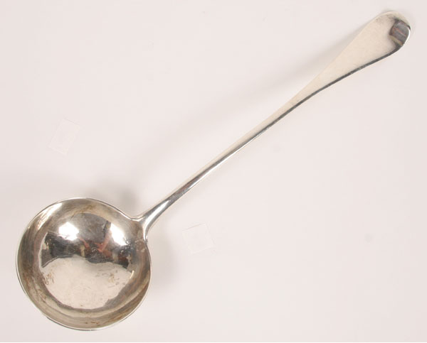 Appraisal: Antique George II silver ladle by Ebenezer Coker c London