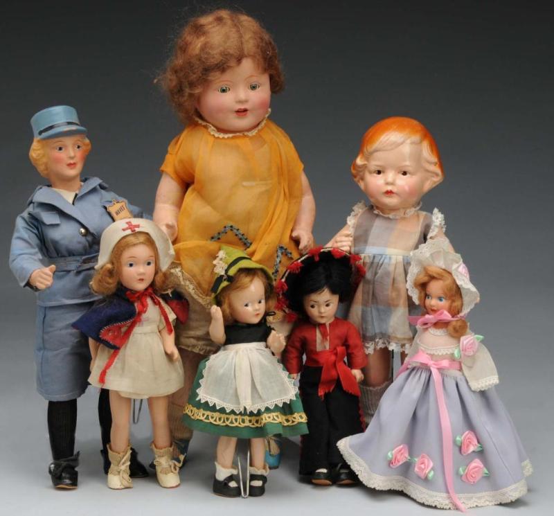 Appraisal: Lot of Composition Dolls Description Mama doll all original but