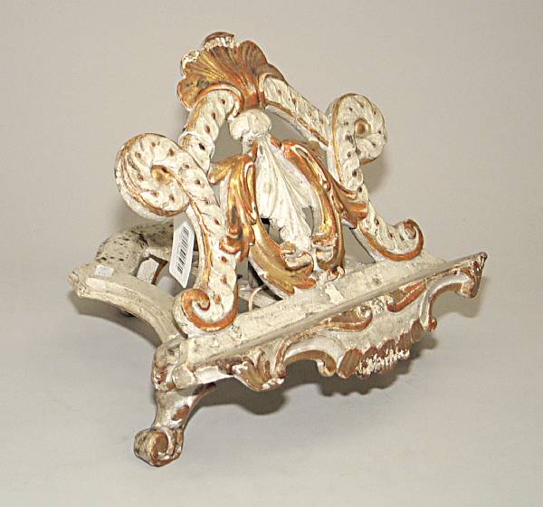 Appraisal: A Spanish or Italian painted and parcel gilt bookrest late