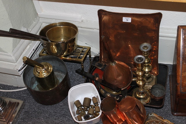 Appraisal: A COLLECTION OF METALWARE to include a copper tray a