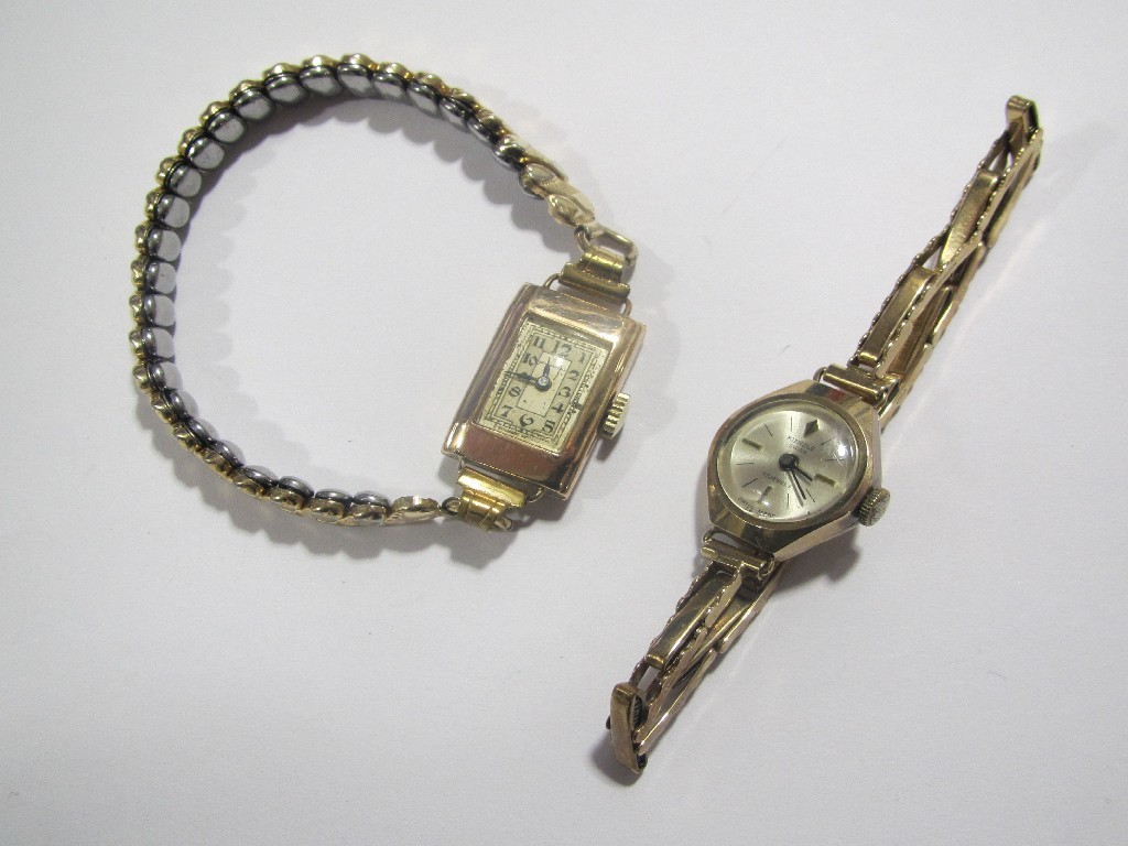 Appraisal: Two ladies early th century ct gold cased wrist watches