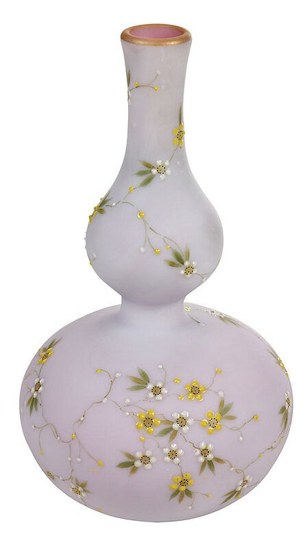 Appraisal: Mt Washington Double Gourd Peachblow Glass Vase American late th