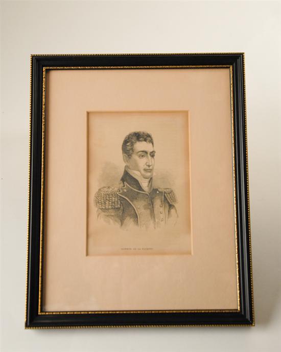 Appraisal: Print of Marquis de Lafayette B Framed H W