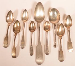 Appraisal: Lot of Various Antique Coin Silver Spoons Lot of Various