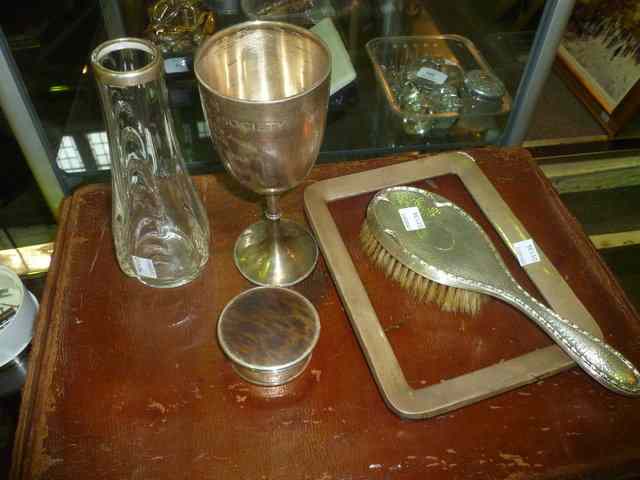 Appraisal: A SMALL COLLECTION OF MISCELLANEOUS SILVER WARE including a silver