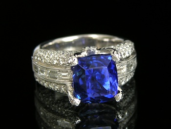 Appraisal: A Magnificent Tanzanite and Diamond Ring k white gold ring