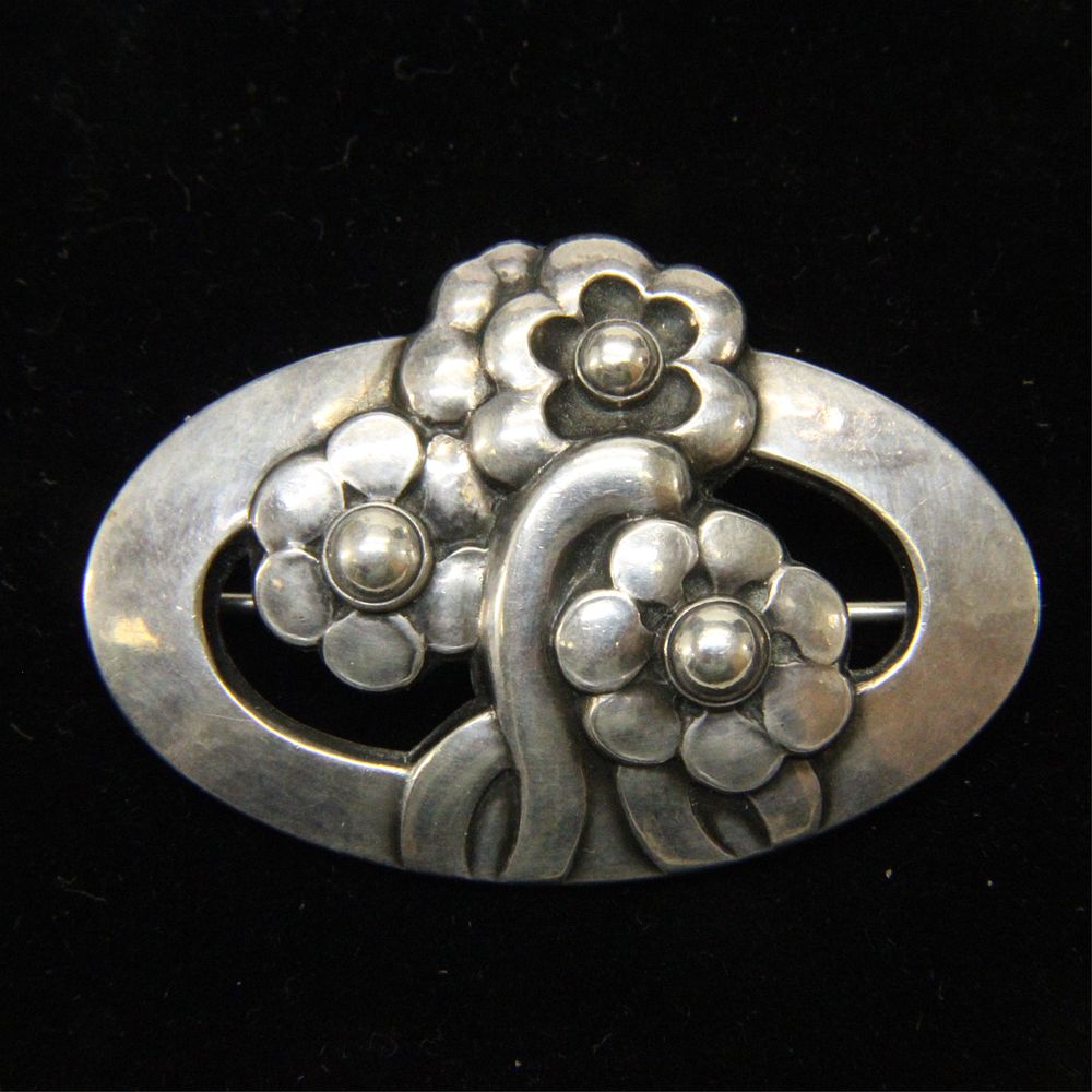 Appraisal: Georg Jensen Flower Brooch A vintage sterling silver Georg Jensen