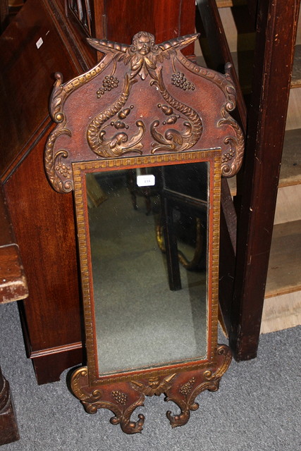 Appraisal: A GEORGIAN STYLE WALL MIRROR with relief surmounts with grapes