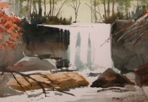 Appraisal: Hal Scroggy American b th Century Waterfall Watercolor on paper