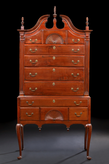 Appraisal: American Colonial Mahogany High Chest third quarter th century in