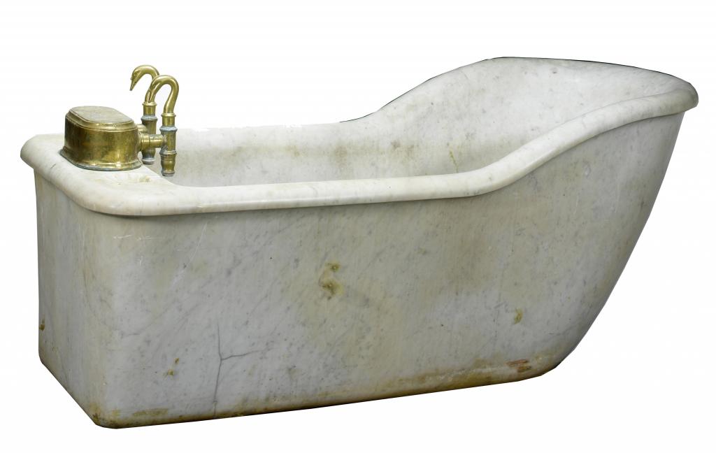 Appraisal: A VICTORIAN MARBLE BATH with gilt brass taps in the