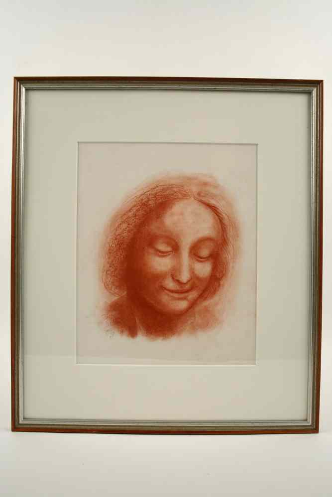 Appraisal: CONTE CRAYON DRAWING - Portrait of a Woman by Gyorgy