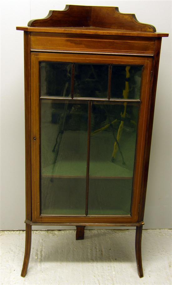 Appraisal: Early th century mahogany and boxwood strung glazed floor display