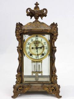 Appraisal: Ansonia gilt mantle clock Ansonia gilt mantle clock having an