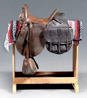 Appraisal: McClellan cavalry saddle saddlebags saddle with - in seat stamped