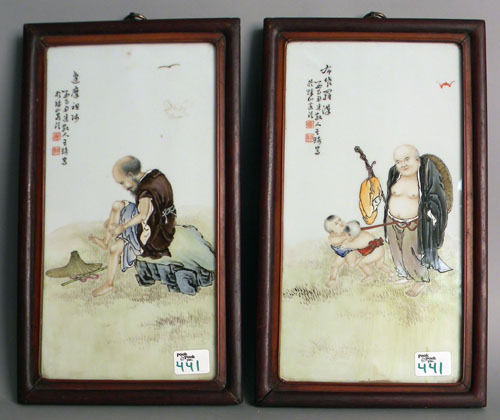 Appraisal: Pair of Contemporary Chinese porcelain plaques x