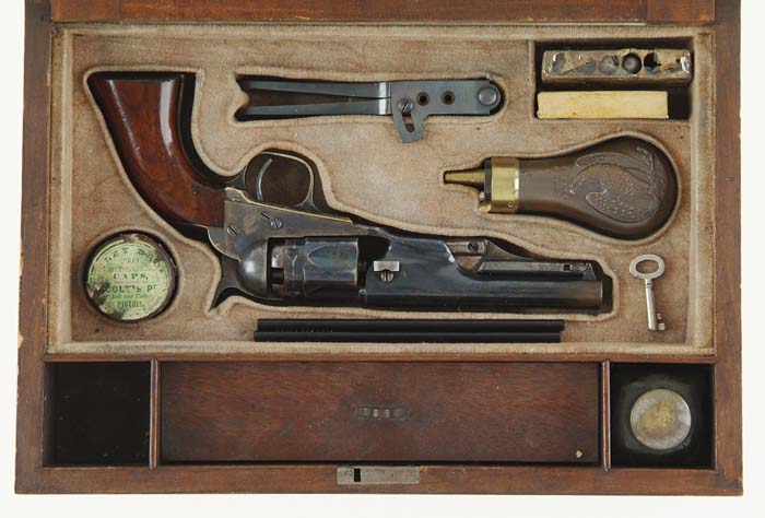 Appraisal: FINE COLT MODEL POLICE PERCUSSION REVOLVER WITH LAP DESK CASE