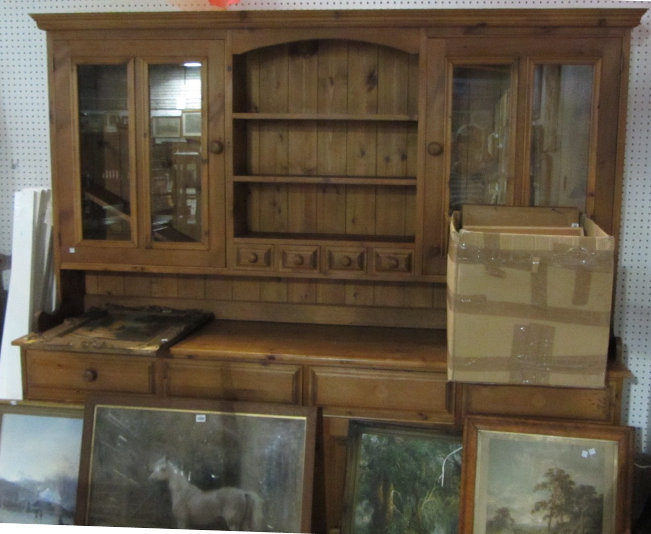 Appraisal: A th century pine dresser of large proportions