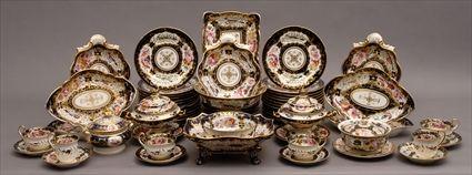 Appraisal: ENGLISH PORCELAIN PART DESSERT SERVICE With bird and floral reserves