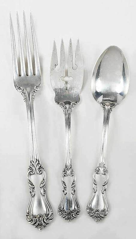 Appraisal: Marlborough Sterling Flatware Pieces American th century including eight forks