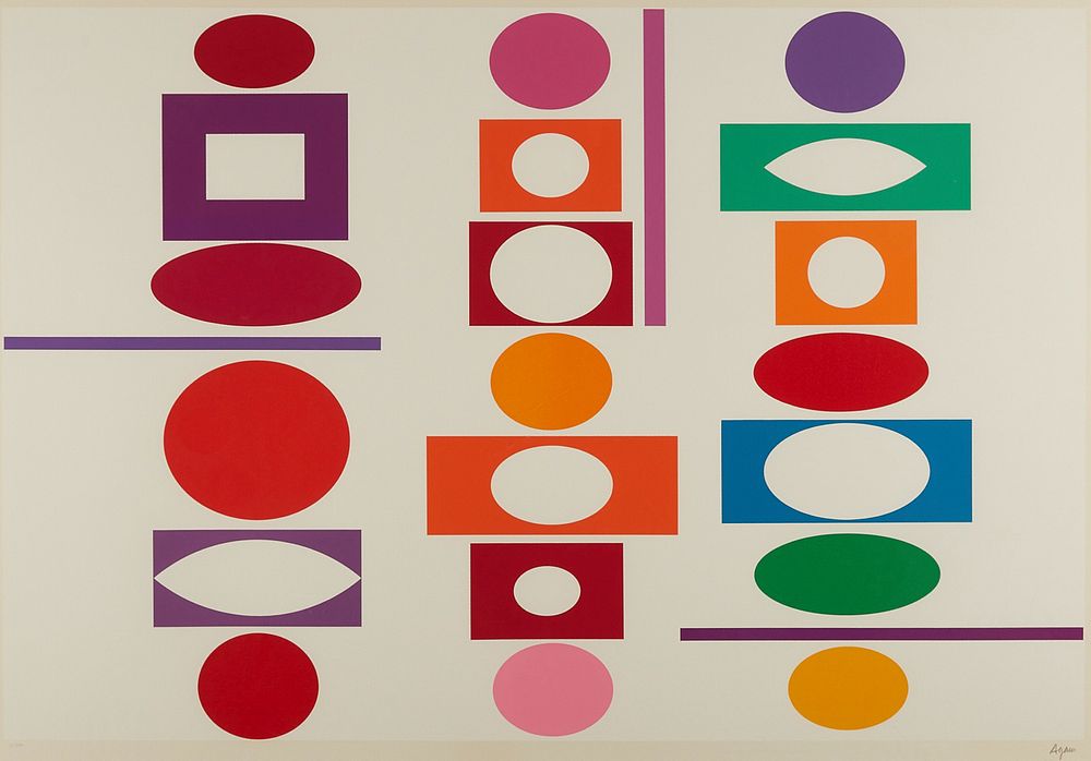 Appraisal: Yaacov Agam Abstract Silkscreen Yaacov Agam b Abstract silkscreen on