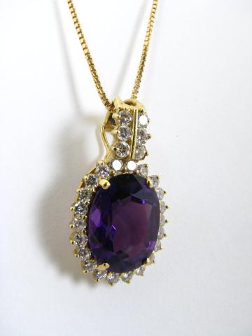 Appraisal: Honora k YG Diamond Amethyst Pendant on an k YG