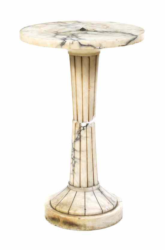 Appraisal: A Continental Marble Occasional Table having a circular top over