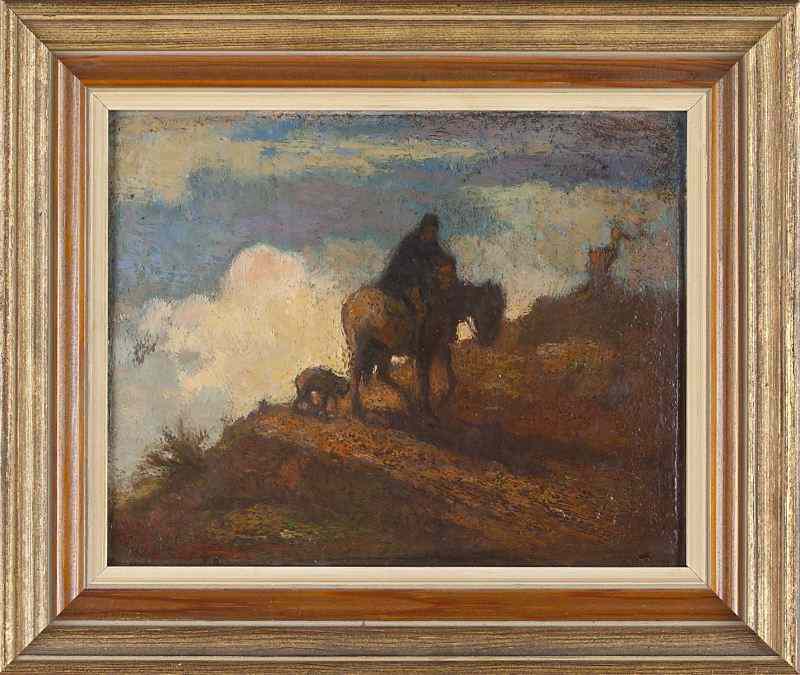 Appraisal: Eugene Higgins NY - ''Lonesome Trail''oil on board signed at