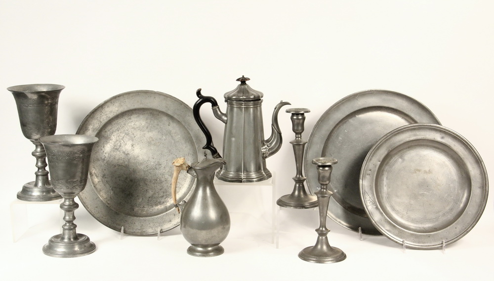 Appraisal: PCS VINTAGE PEWTER - Including th c English Chargers one