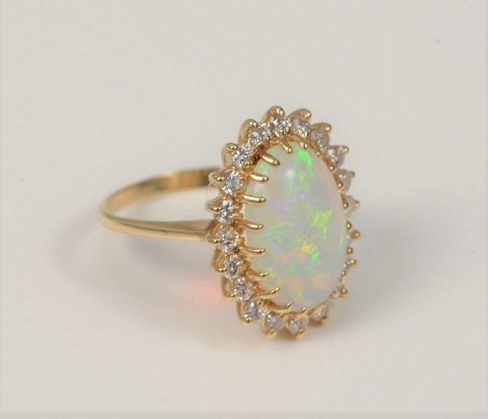 Appraisal: Karat Gold Ring set with cabochon cut opal millimeters x