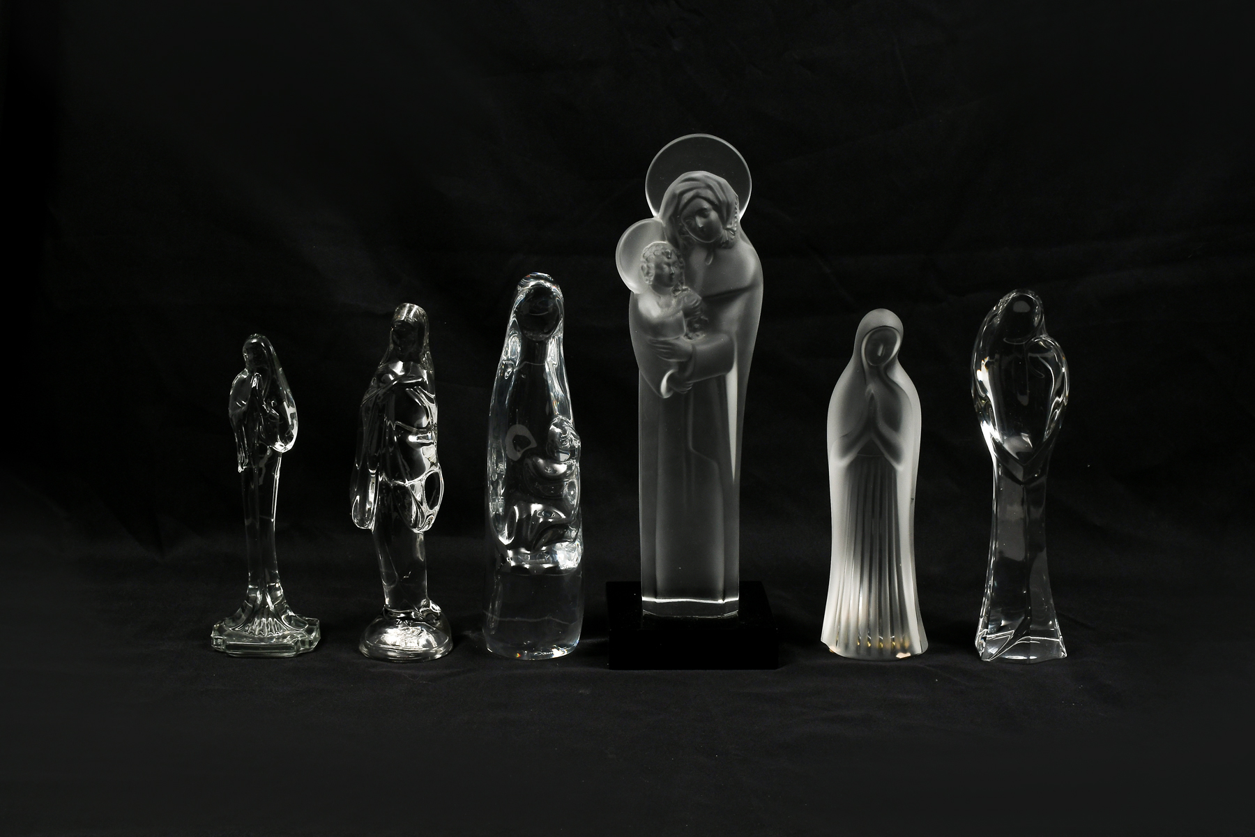 Appraisal: PC CRYSTAL GLASS MADONNAS TO INCLUDE LALIQUE Comprising - Daum