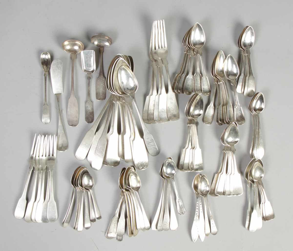 Appraisal: Misc Coin forks serving spoons teaspoons etc Misc Coin forks